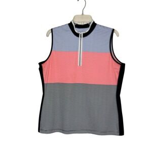Tail White Label Sleeveless Quarter Zip Top Women XL Golf Tennis Pickleball